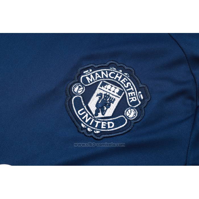 Chandal del Manchester United Manga Corta 2024-2025 Azul - Pantalon Corto